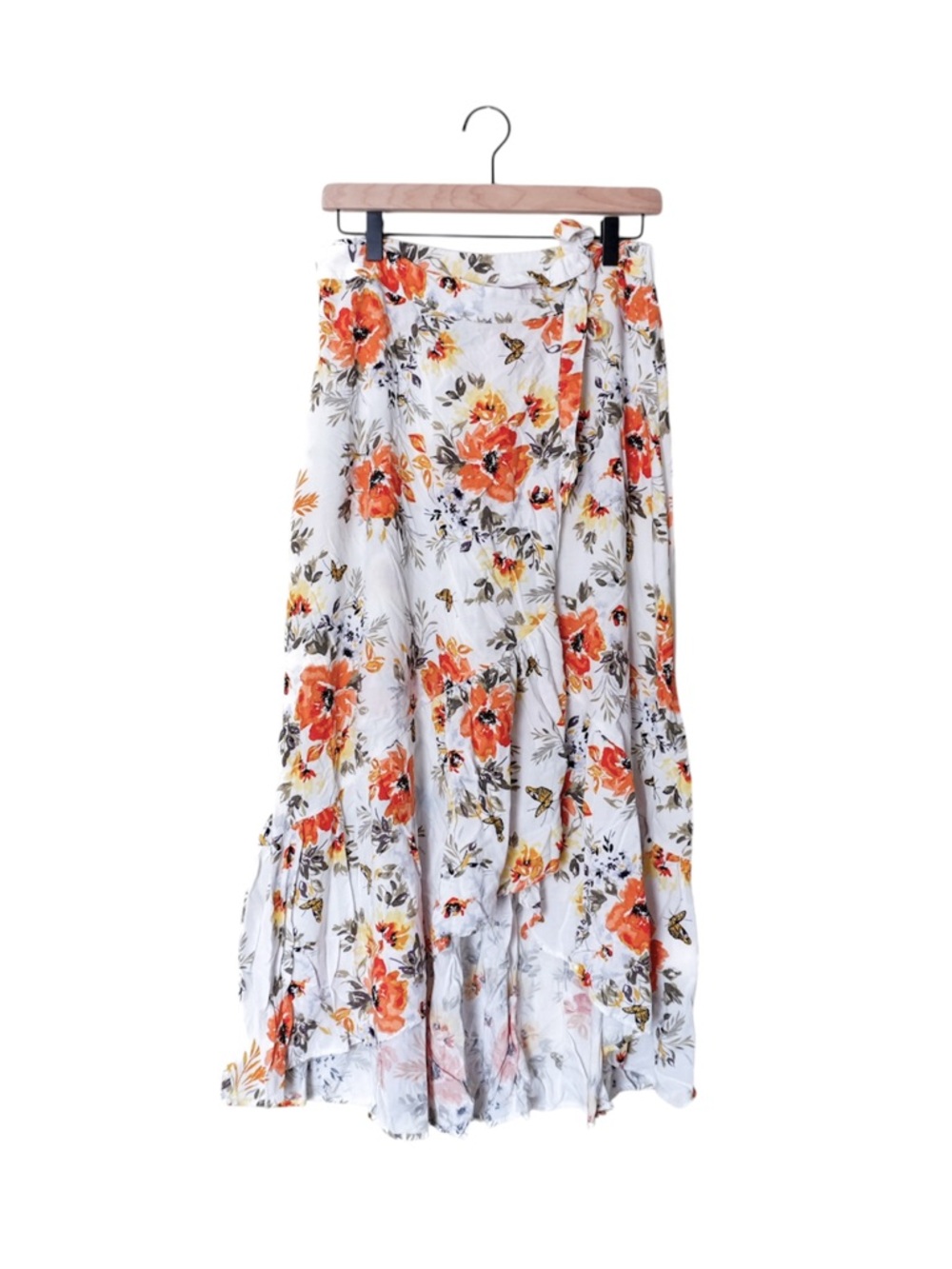 Torrid 00 Floral Spring Challis Ruffle Wrap Skirt